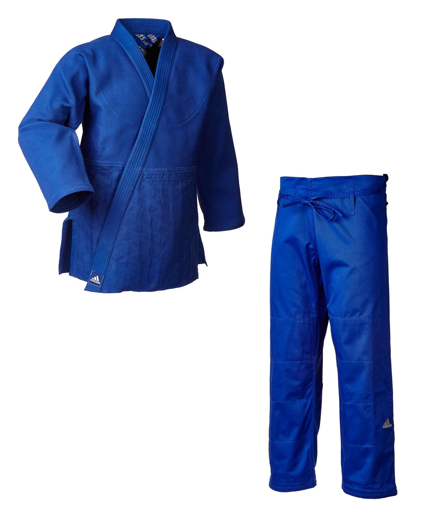 adidas Judo-Anzug Millenium blau/silbernes Logo, J990B Judo Gi (Judojacke, Judohose)