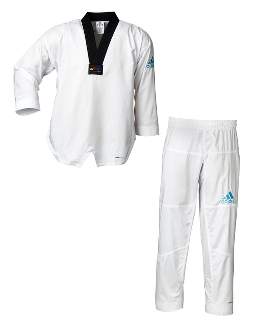 adidas Taekwondoanzug adi contest blaues Logo, ADITC03_CH Dobok V-Ausschnitt Schlupfjacke