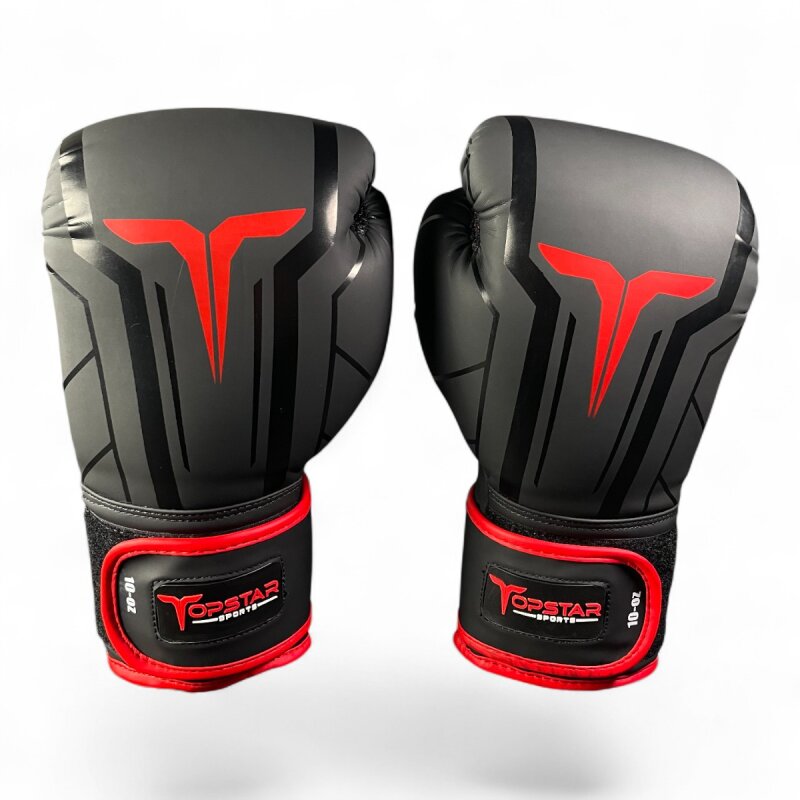 Boxhandschuhe POWER PUNCH, schwarz-rot, Premium Kunstleder