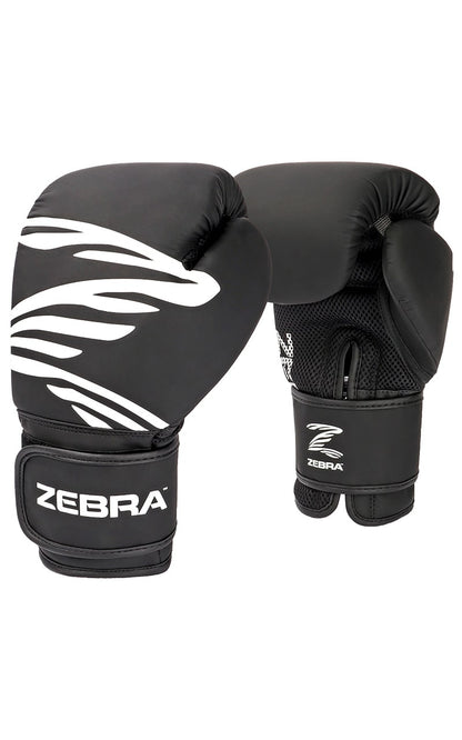 ZEBRA Boxhandschuhe Fitness PU schwarz-weiß mit Mesh-Einsatz