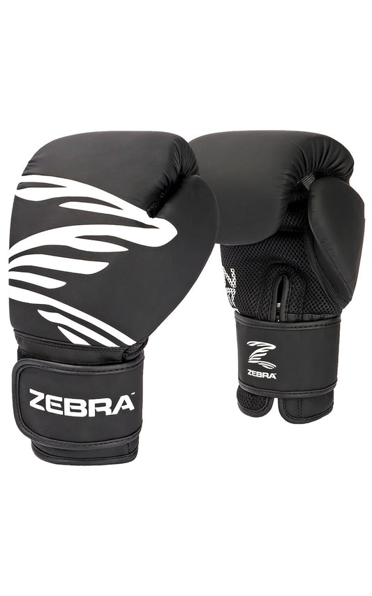 ZEBRA Boxhandschuhe Fitness PU schwarz-weiß mit Mesh-Einsatz
