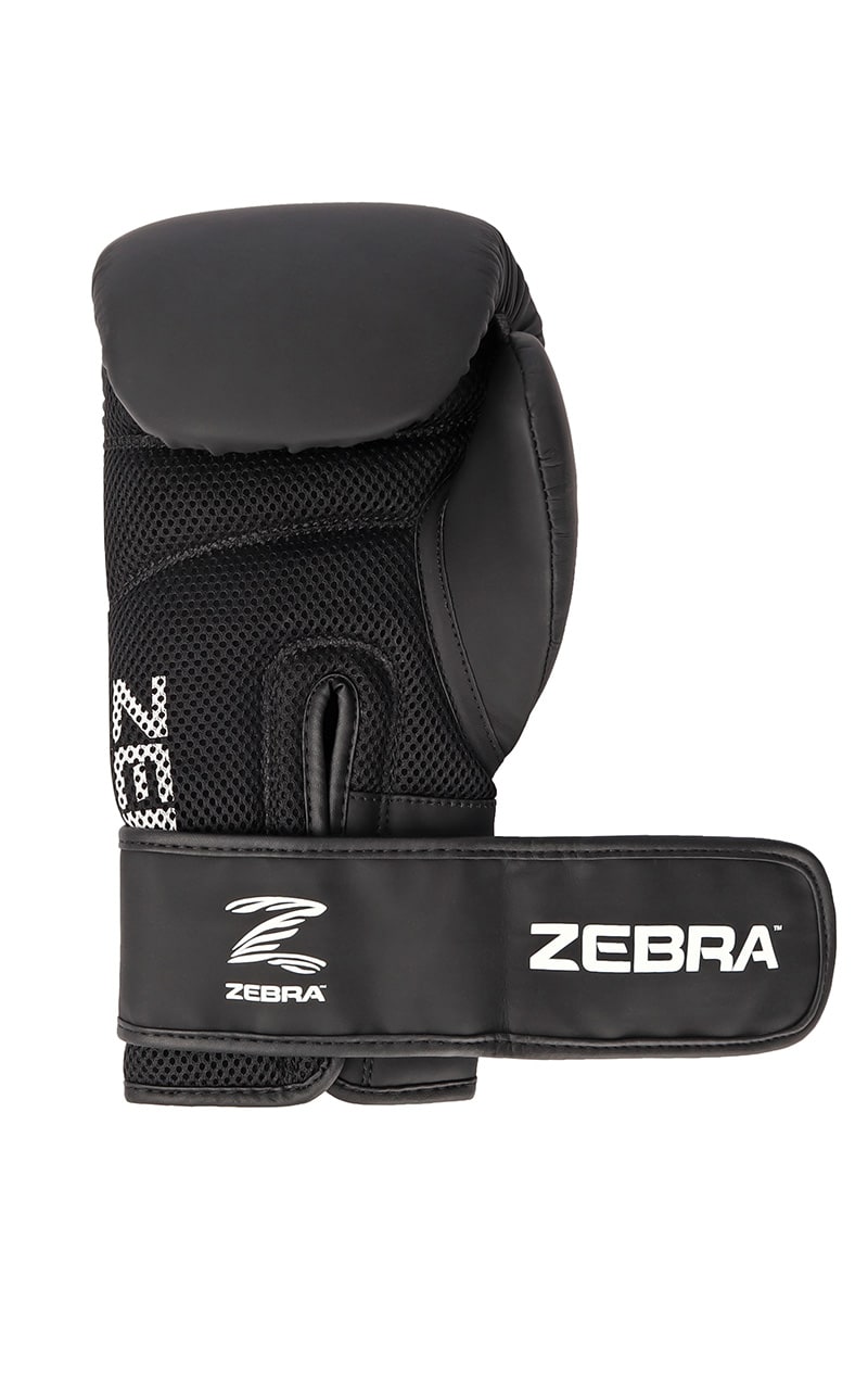 ZEBRA Boxhandschuhe Fitness PU schwarz-weiß mit Mesh-Einsatz