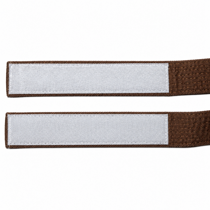 KAITEN Kinder Klettgürtel Braun mit Klettverschluss ohne Binden, Karategürtel Baumwolle