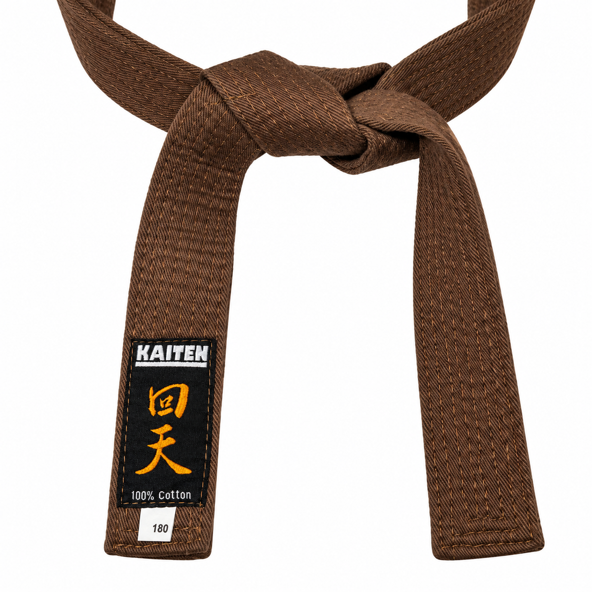 KAITEN Kinder Klettgürtel Braun mit Klettverschluss ohne Binden, Karategürtel Baumwolle