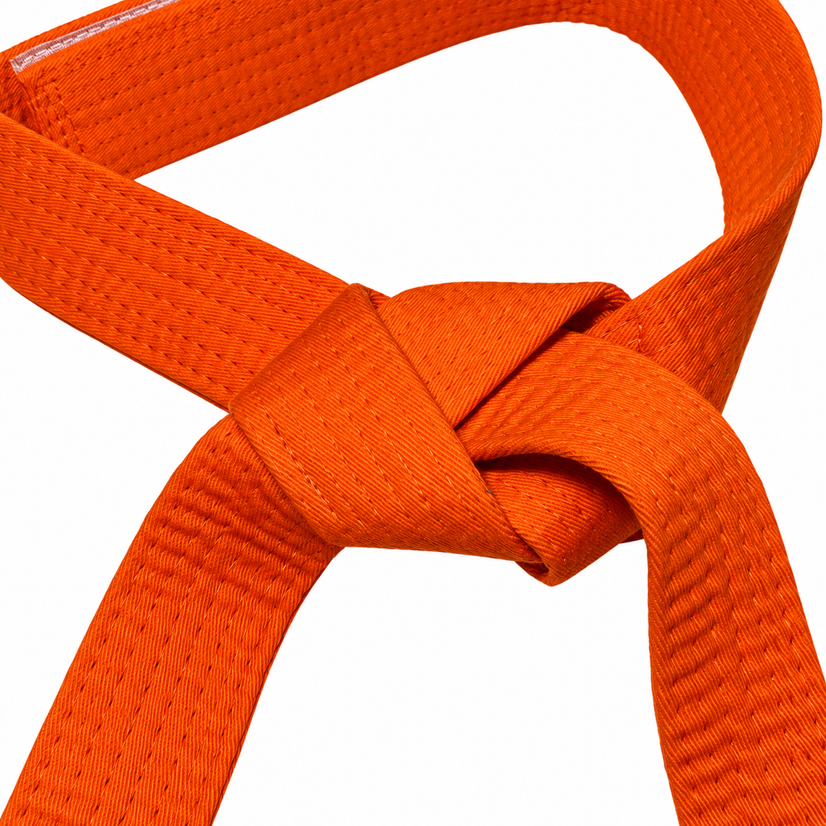 KAITEN Kinder Klettgürtel Orange mit Klettverschluss ohne Binden, Karategürtel Baumwolle