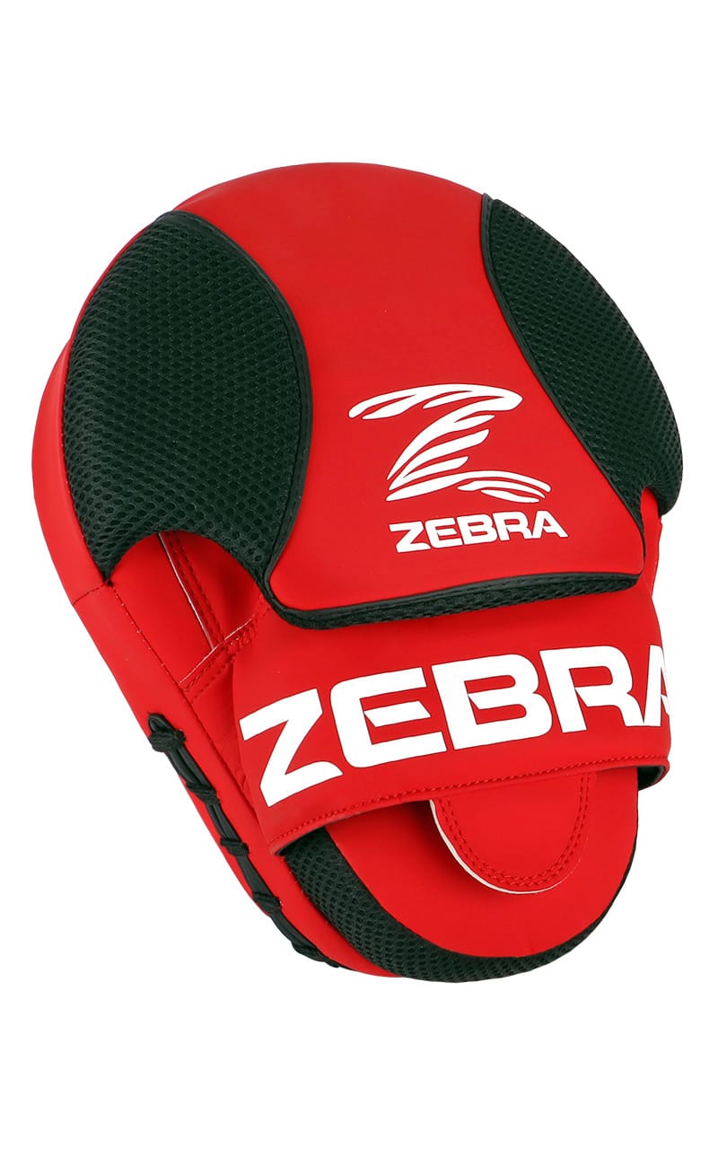 ZEBRA Handpratze gekrümmt rot - Griffball, Mesh, sehr gute Dämpfung (Paar)