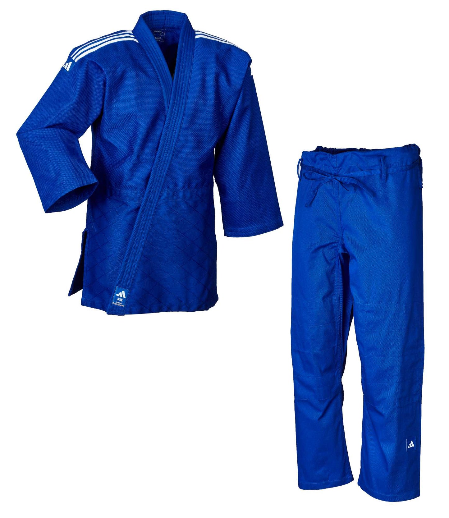 adidas Judo-Anzug Training blau/weiße Streifen, J500B Judo Gi (Judojacke, Judohose)