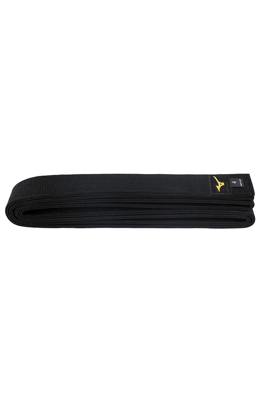 MIZUNO Judogürtel Kuro IJF schwarz - Made in Japan - 4,5 cm Breite - Schwarzgurt Mattschwarz Baumwolle