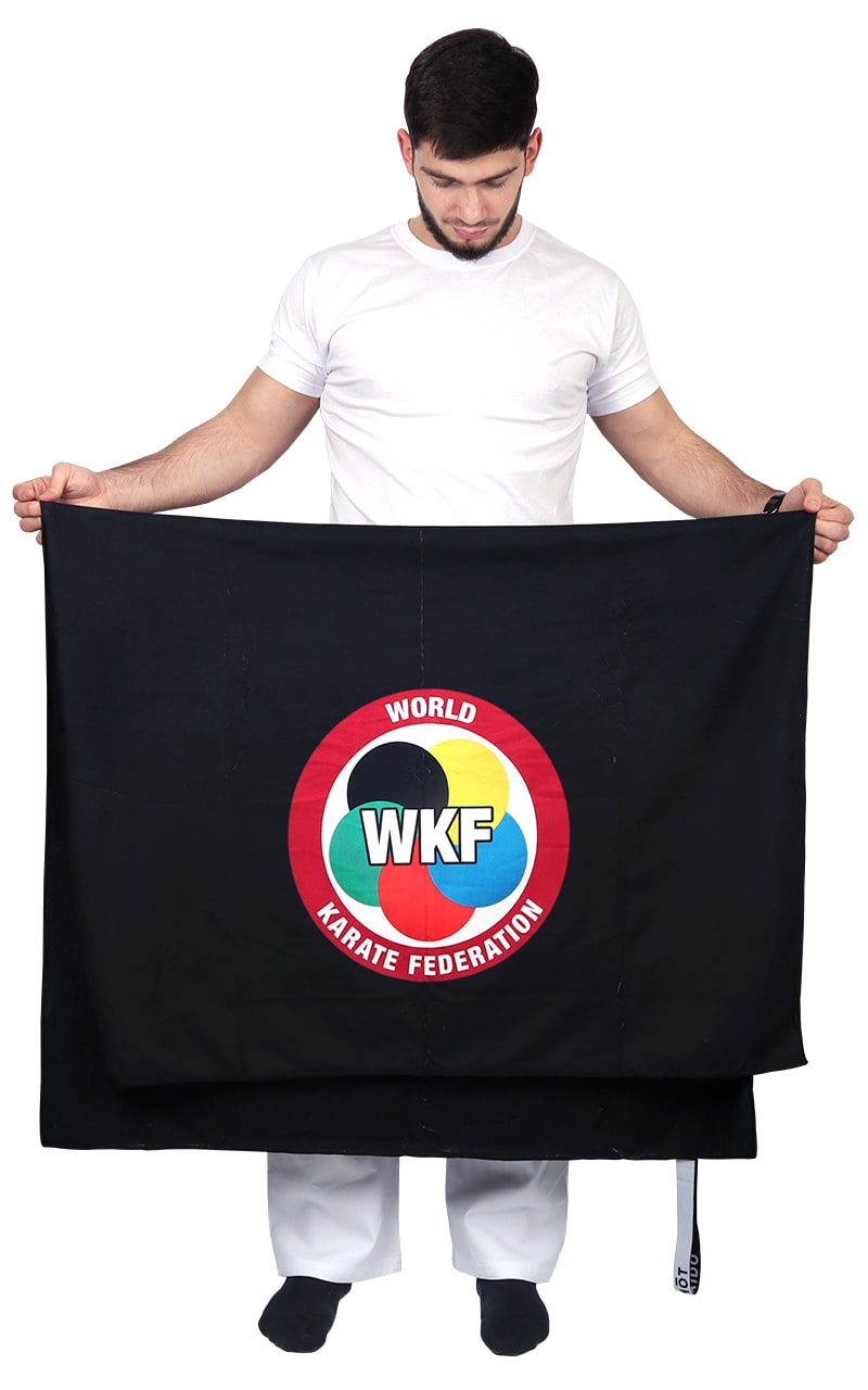 TOKAIDO Karate Badetuch schwarz WKF 150 x 100 cm - Mikrofaser Handtuch