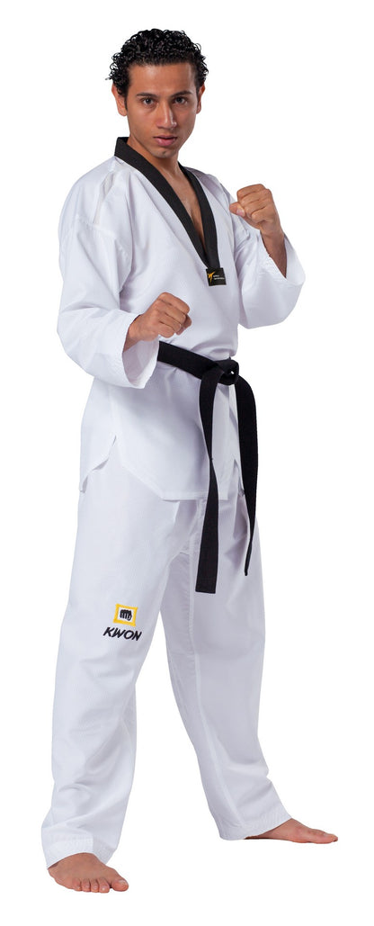 KWON (R) Taekwondo Anzug Fightlite schwarzes Revers