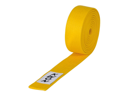 KWON (R) Budogürtel gelb, 4 cm Breit verschiedene Längen, feste Baumwolle, Karate Taekwondo Judo Ninjutsu
