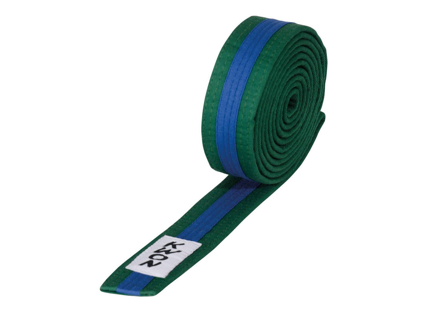 KWON (R) Budogürtel grün/blau/grün Kampfsportgürtel mit Mittelstreifen