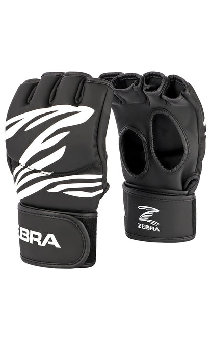ZEBRA MMA Handschuhe Training schwarz - Extra langer Klettverschluss