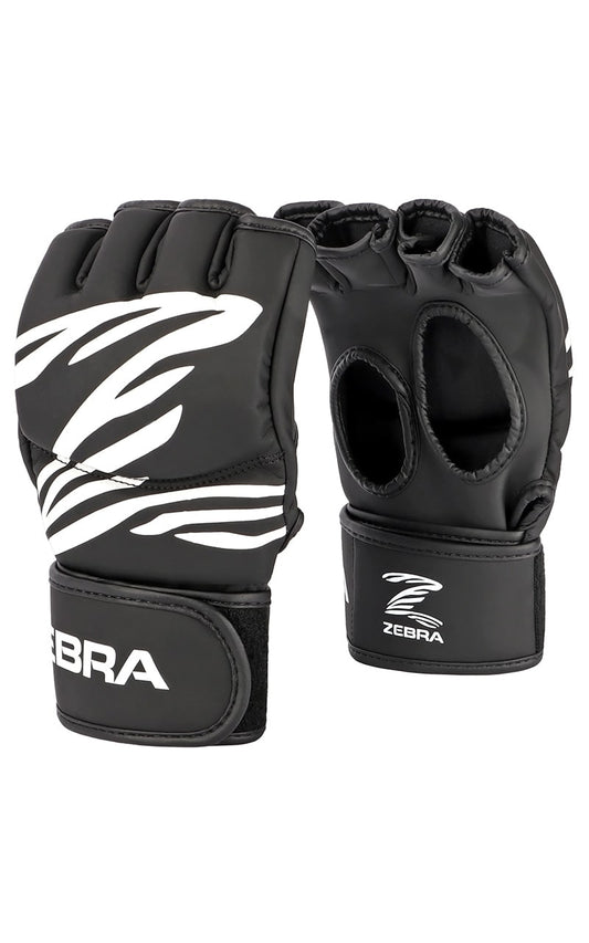 ZEBRA MMA Handschuhe Training schwarz - Extra langer Klettverschluss