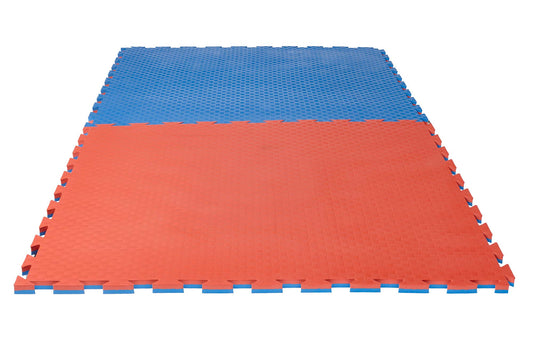 Kampfsportmatte Puzzlematte Pro Checker 2 cm rot/blau Wendematte