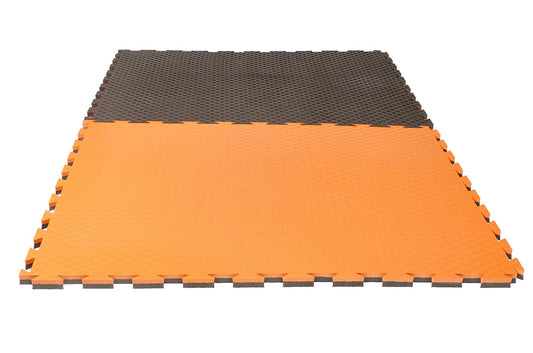 Kampfsportmatte Puzzlematte Pro Checker 2 cm grau/orange Wendematte