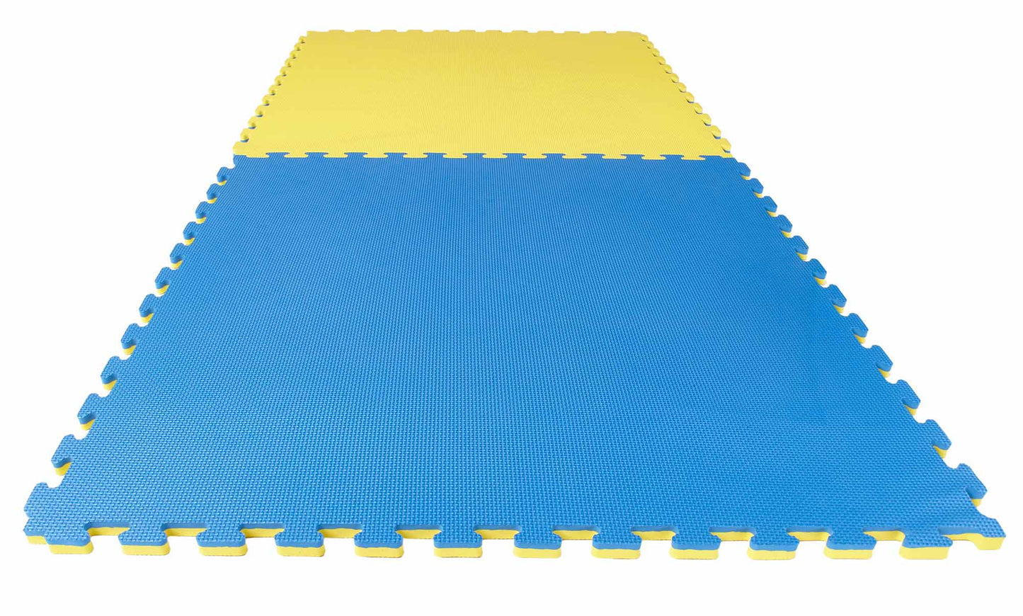 Kampfsportmatte Puzzlematte Econo 2 cm Crosstexture blau/gelb Wendematte