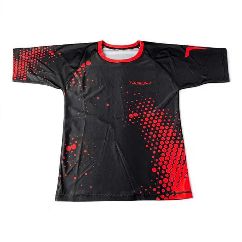 Rashguard Shirt COMBAT FIGHTER, schwarz-rot, langarm