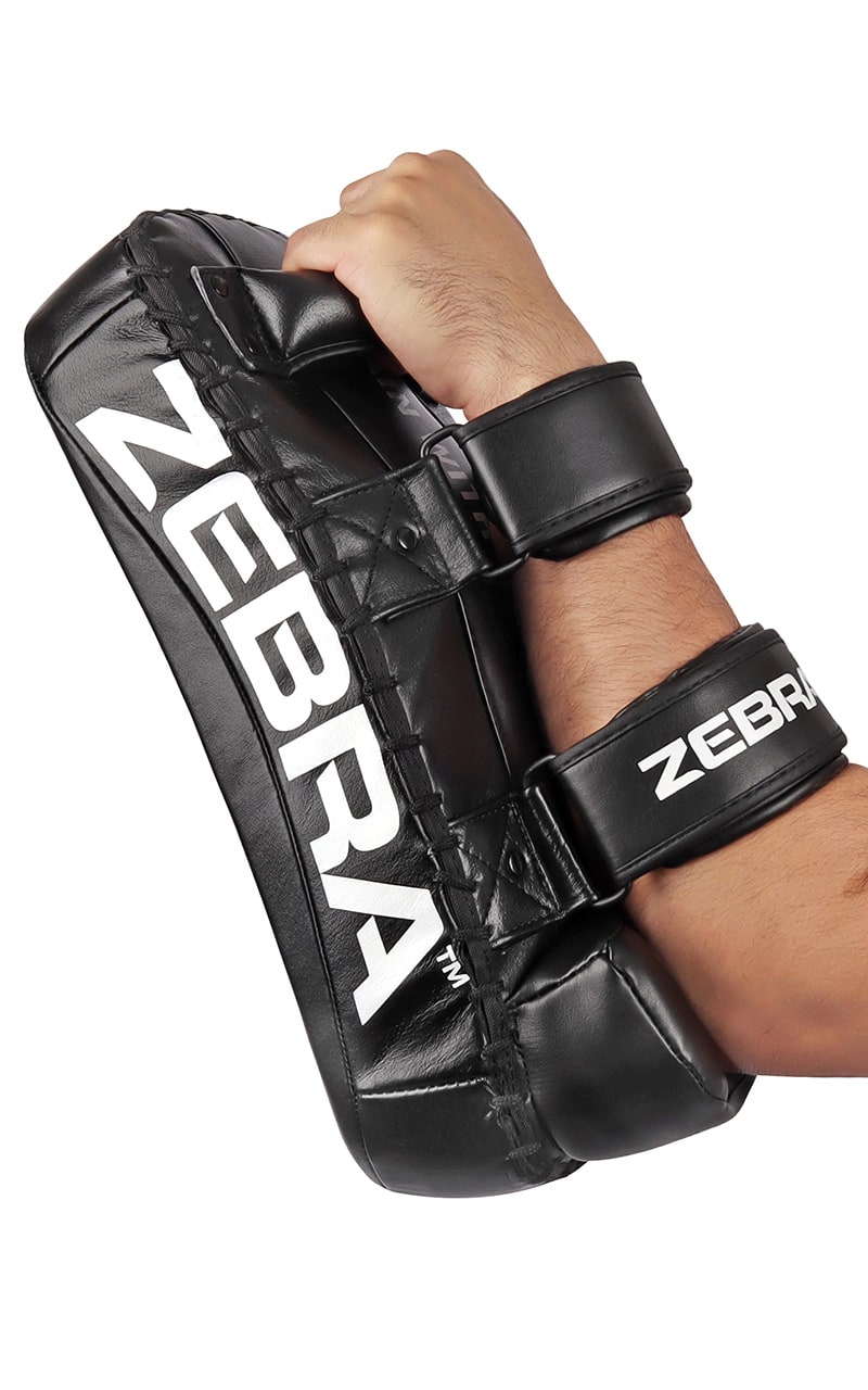 ZEBRA Schlagpolster Thai Pads Pro Mitt - Echtleder schwarz 41 x 20 x 12 cm - MMA, Muay Thai, Kickboxen