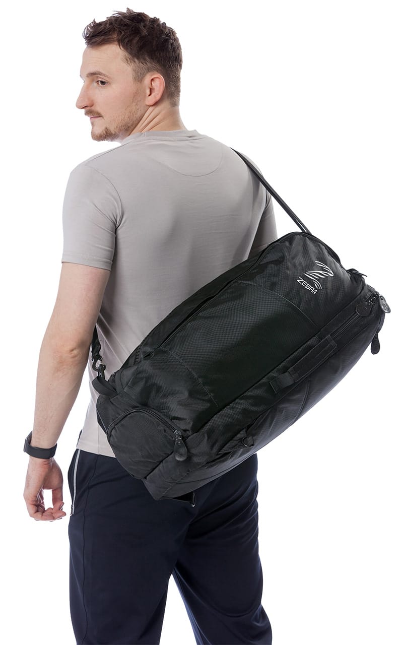 ZEBRA Sporttasche Combi, schwarz - 70 x 30 x 25 cm - mit Rucksack Funktion