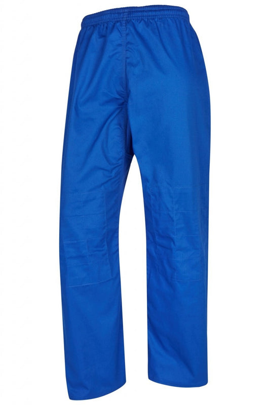 Judohose blau - 8 oz Baumwolle - Gummibund Hose - Mit Knieverstärkung