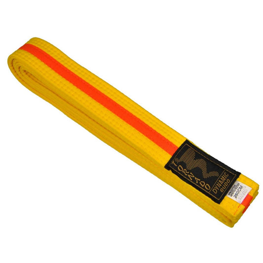 Karategürtel gelb-orange - zweifarbig - 4 cm breit - Gelb-Orange-Gurt Mittelstreifen