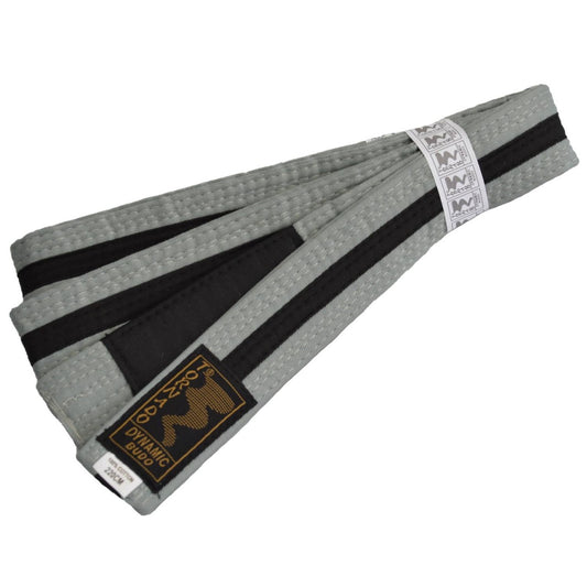 Kinder BJJ Gürtel grau-schwarz m. Bar