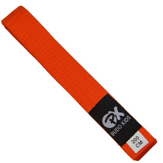 Kinder Budogürtel SOFT - leicht zum Binden, weiche Baumwolle - extra dünn 3,5 cm Breite, orange