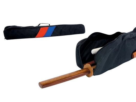 TEKKA BUDO Trainings-Waffentasche Deluxe - 135 cm - Nylon - gepolstert mit Tragegriff - Zusatzfächer - für Jo, Bokken, Shinai