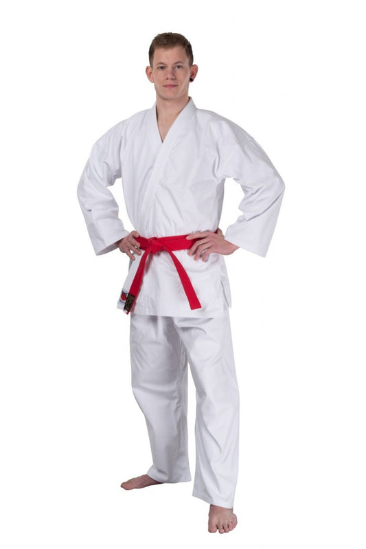 Karateanzug Kumite Gi BUSHIDO Profi 12oz Canvas - Traditionelle Jacke - Gummibund Hose