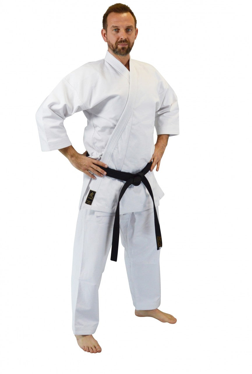 Karateanzug Kumite Gi TORA 14oz Canvas - Traditionelle Jacke - Schnürbund Hose