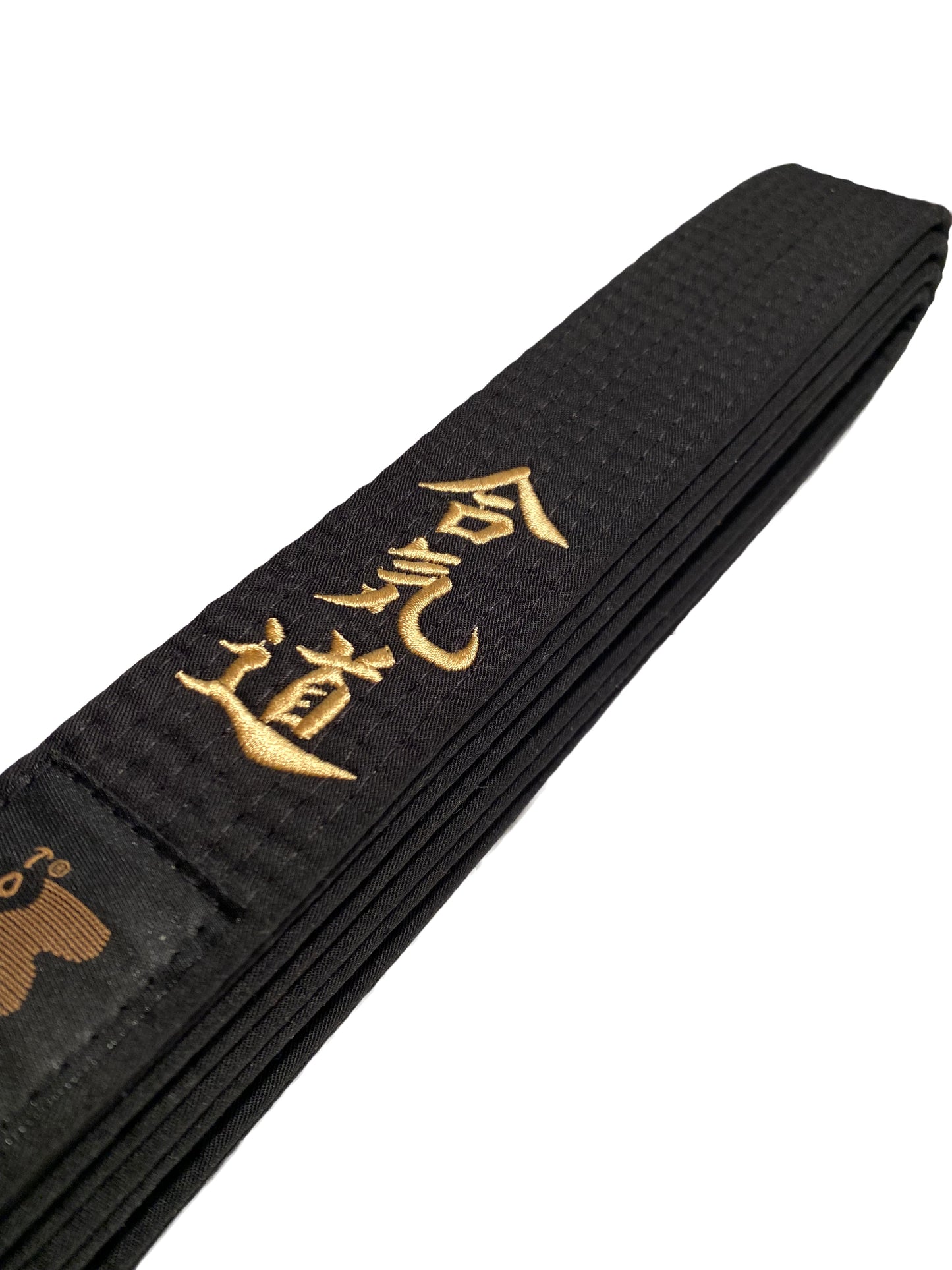 TEKKA BUDO Aikidogürtel schwarz - Bestickt - Aikido - Schriftzeichen Bestickung gold - Schwarzgurt Kanji japanisch