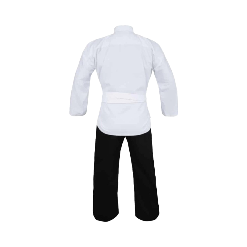 Karate Anzug weiß/schwarz - 10 oz - Kempo Anzug (weiße Jacke, schwarze Hose)