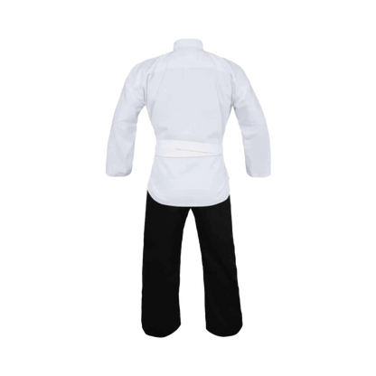 Karate Anzug weiß/schwarz - 10 oz - Kempo Anzug (weiße Jacke, schwarze Hose)