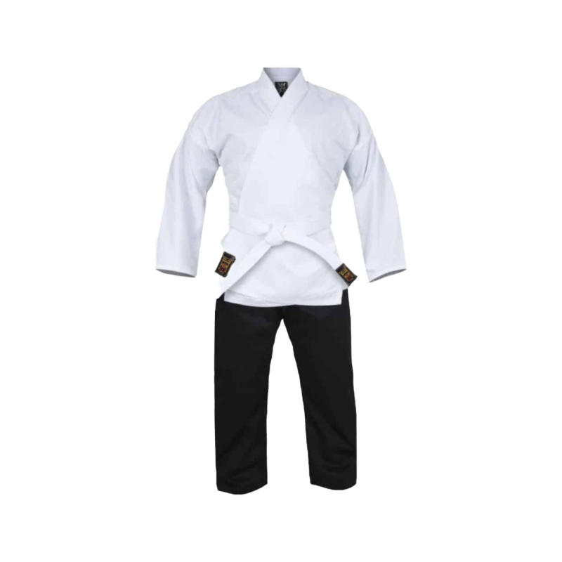 Karate Anzug weiß/schwarz - 10 oz - Kempo Anzug (weiße Jacke, schwarze Hose)