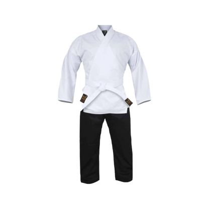 Karate Anzug weiß/schwarz - 10 oz - Kempo Anzug (weiße Jacke, schwarze Hose)