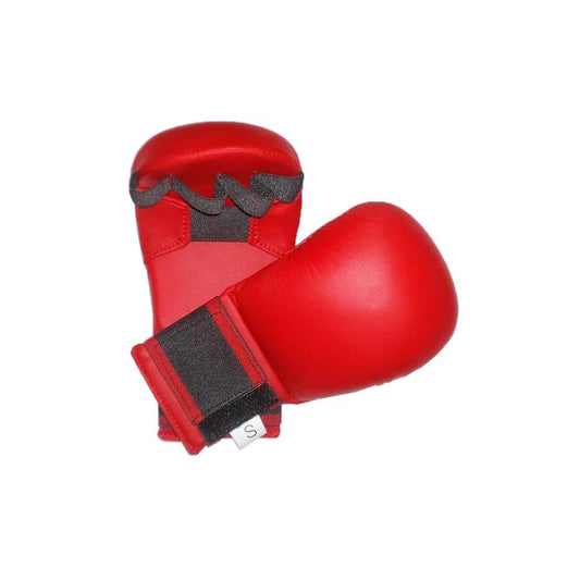 Karate Wettkampf Handmitts, rot, Kunstleder