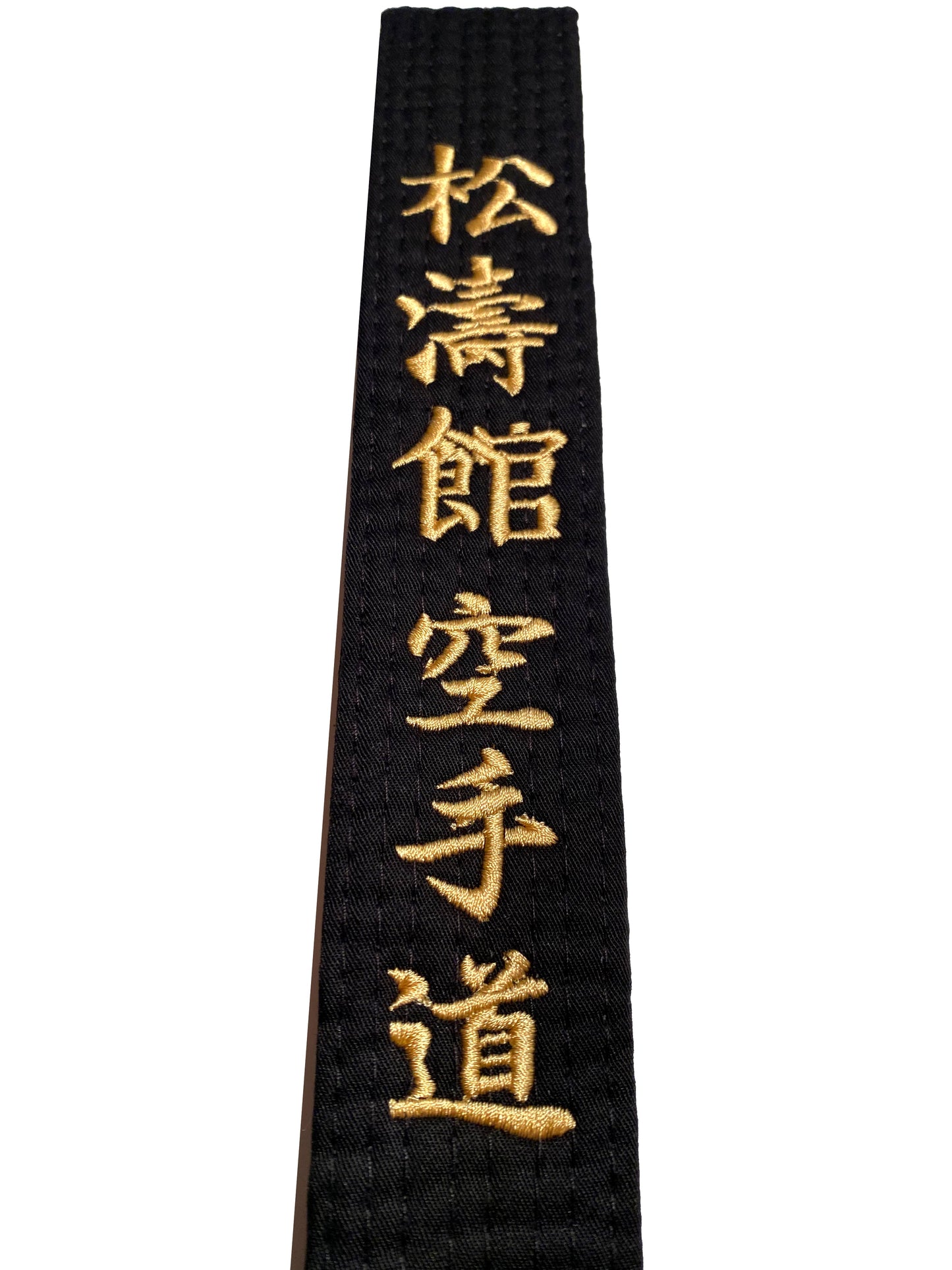 TEKKA BUDO Karategürtel schwarz - Bestickt - Shotokan Karate Do - Schriftzeichen Bestickung gold - Schwarzgurt Kanji japanisch